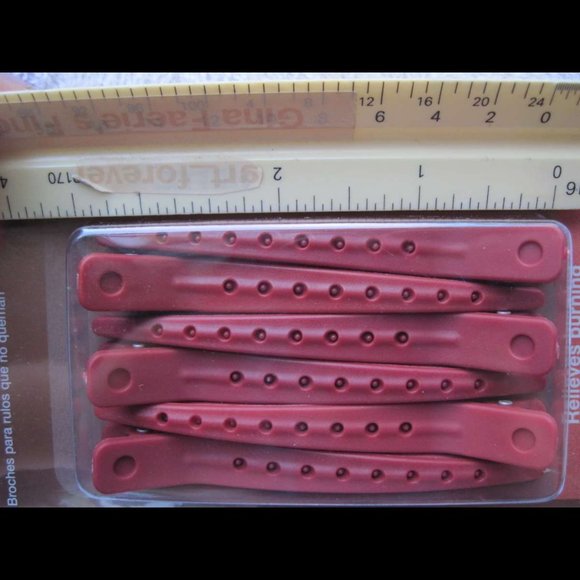 6 Goody Plastic No Metal No Burn Roller Clips Red 2006 Hair Curl Style Color - Picture 6 of 7